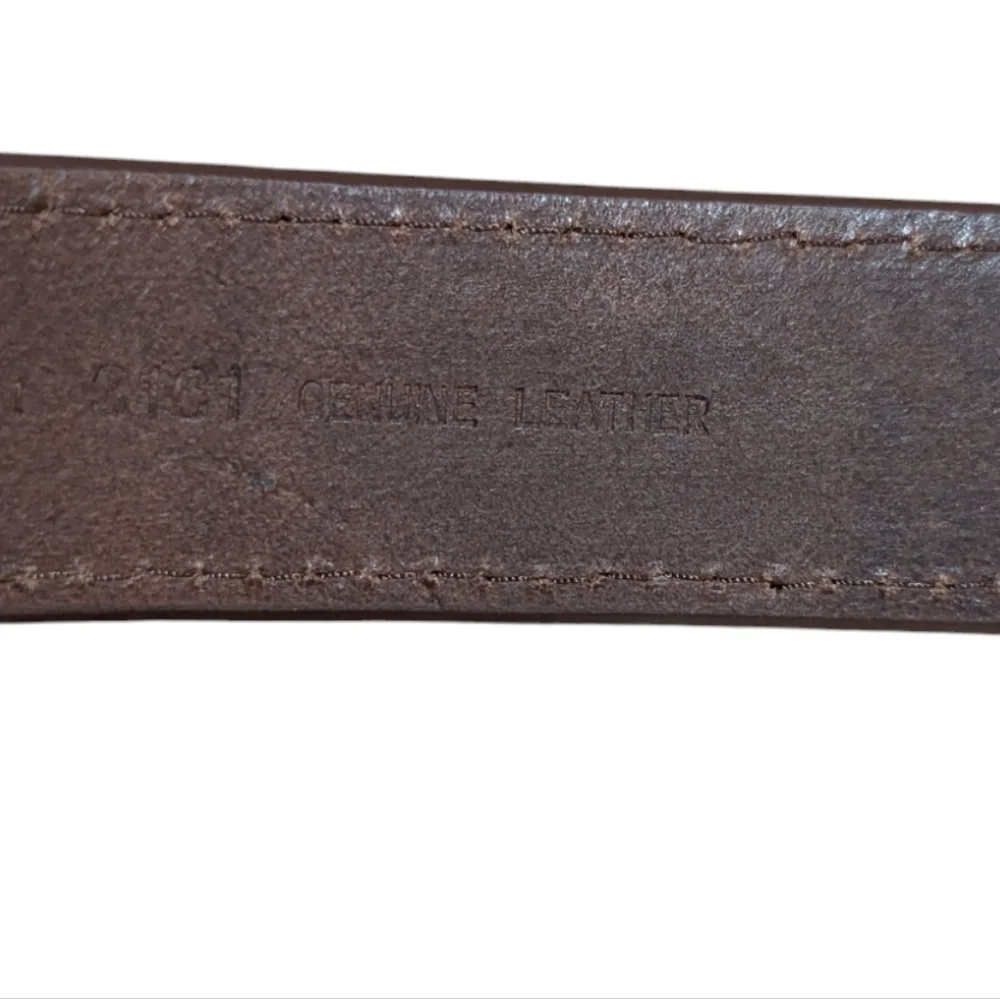 EUC Men genuine leather belt dark brown Waist 36